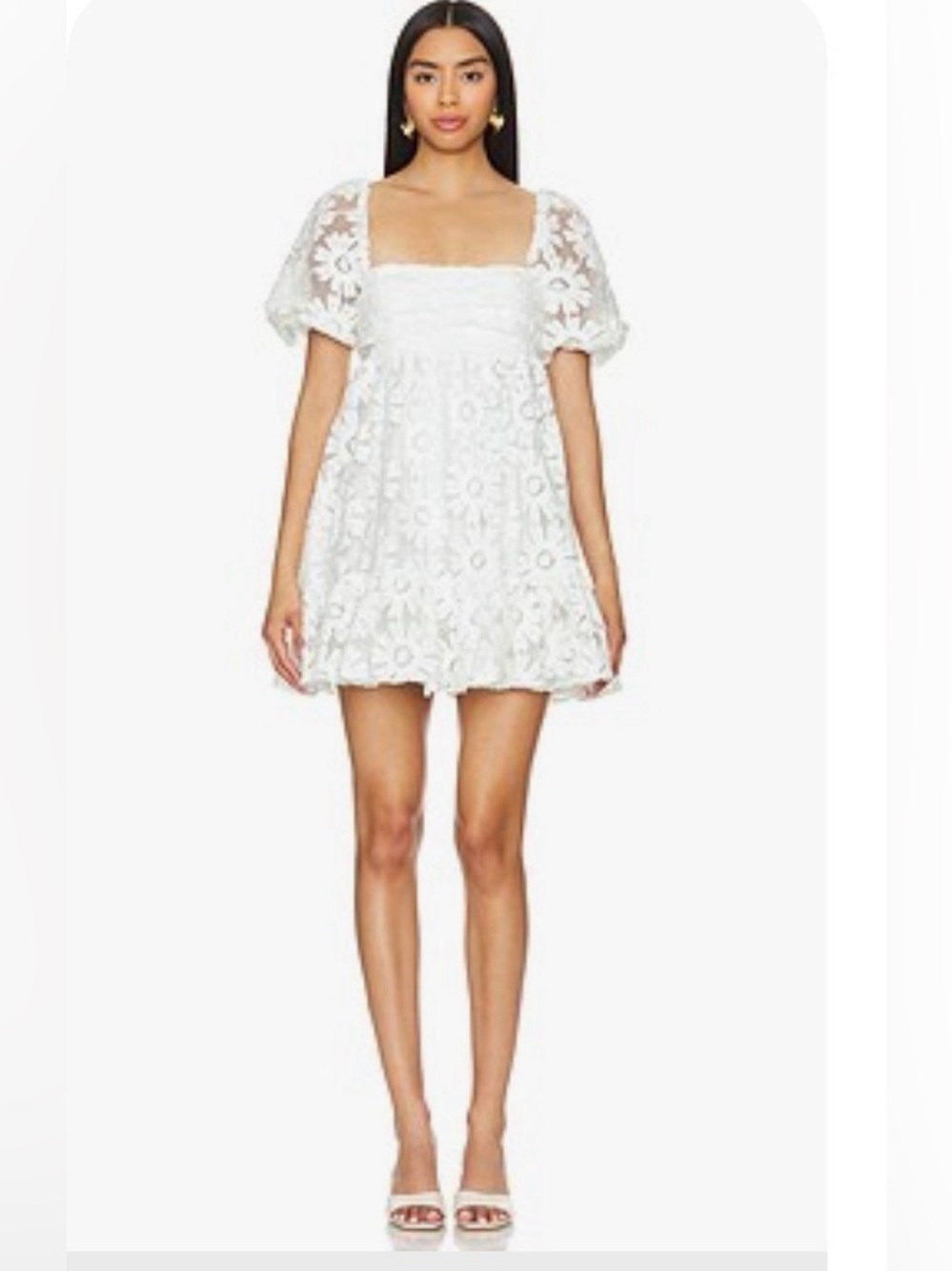 Revolve Likely White Floral Lace Mini Dress sold out on Revolve